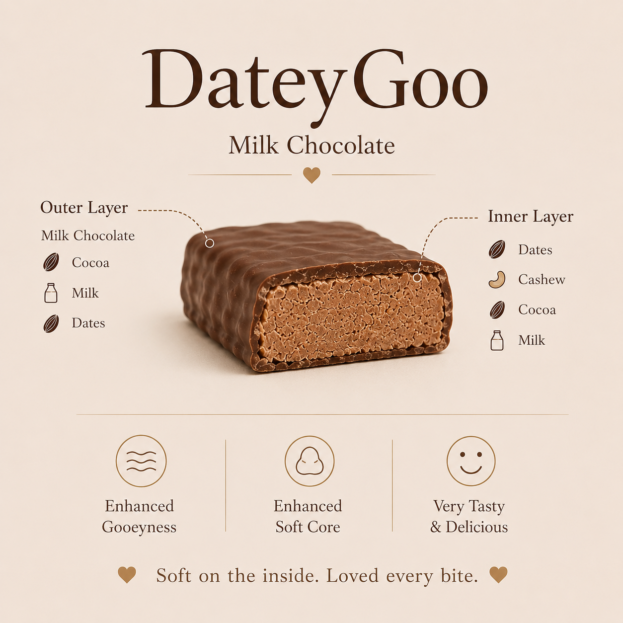 Datey Goo Classic Milk Chocolate - Pack of 6