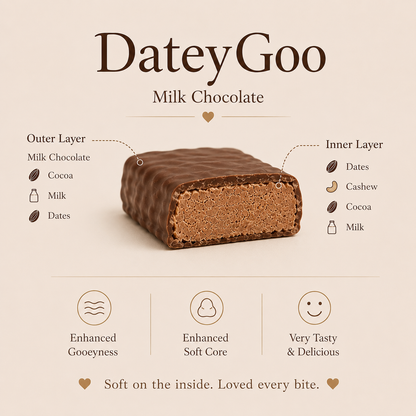 Datey Goo Classic Milk Chocolate - Pack of 6