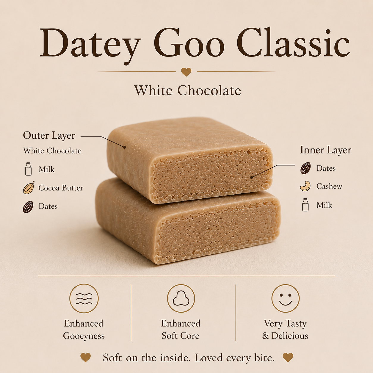 Datey Goo Classic White Chocolate - Pack of 6
