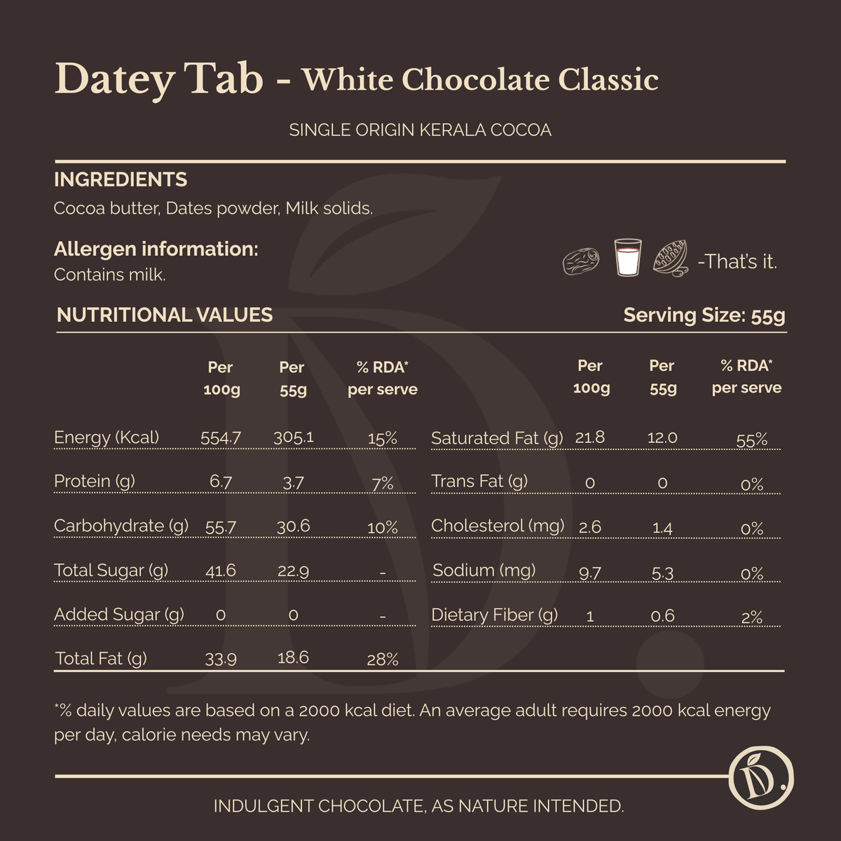 Datey Tab White Chocolate Classic