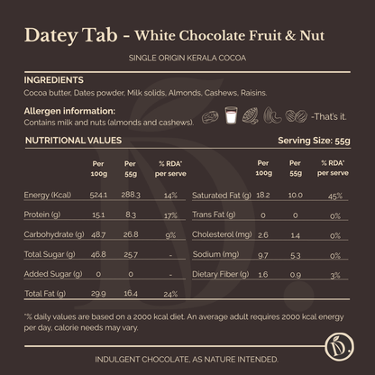 Datey Tab White Chocolate Fruit & Nut